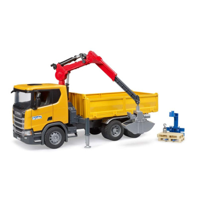 Машинка Грузовик Scania с краном и 2 паллетами Bruder 03-551 01